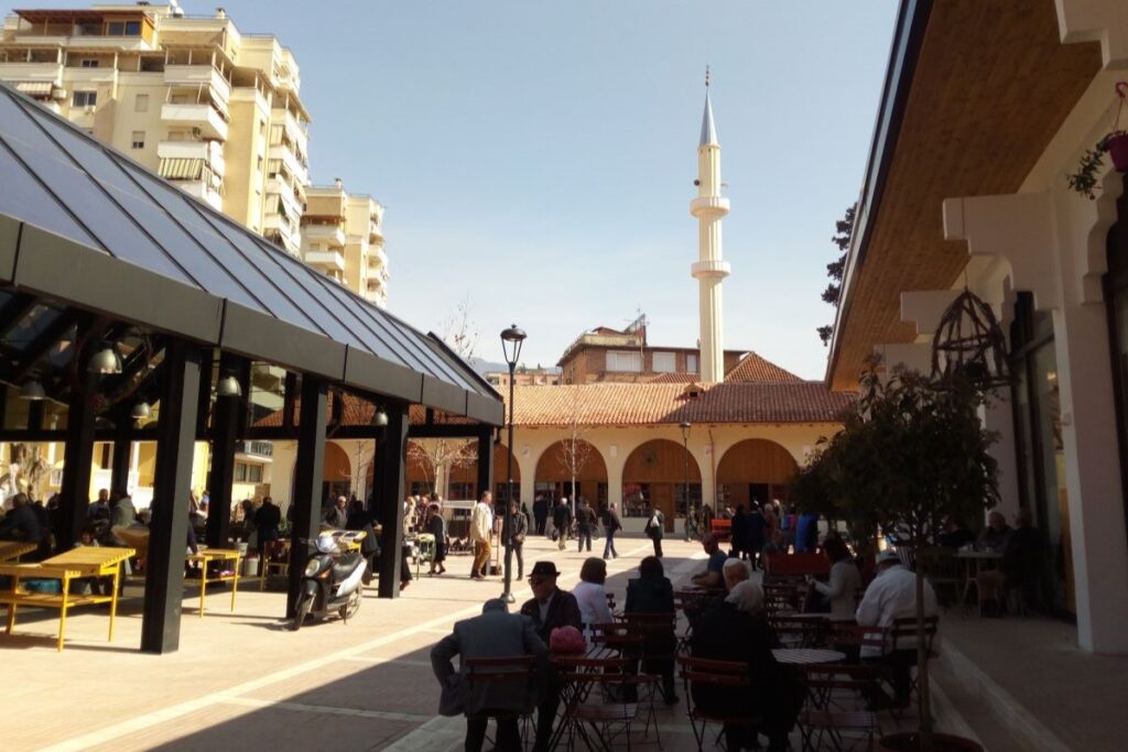 Tirana’s New Bazaar filled with colorful produce, local crafts, and vibrant activity.