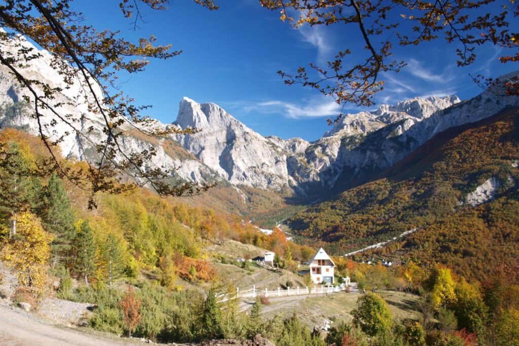 Hidden villages in Albania: Traditional stone houses in the village of Theth.