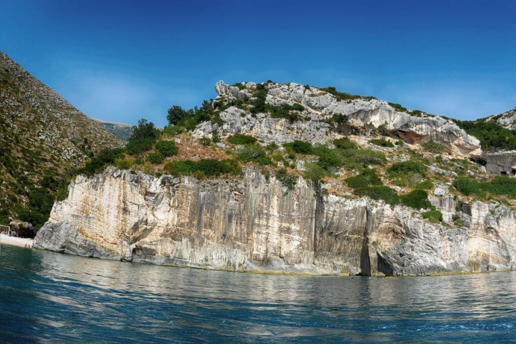 The pristine and secluded Grama Bay on the Albanian coastline, a true hidden gem.