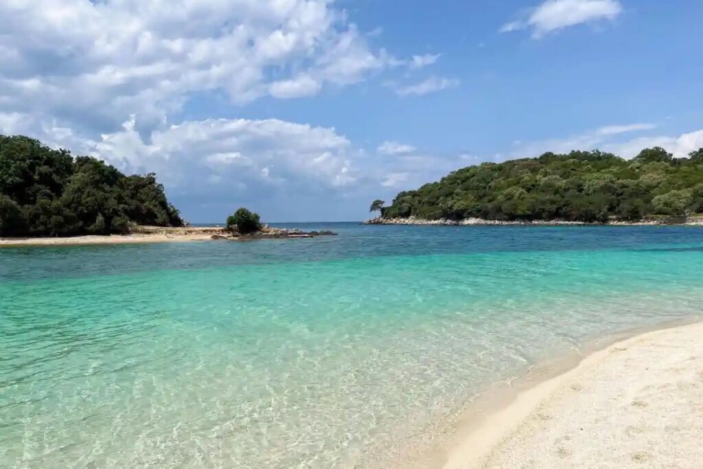 Ksamil’s stunning turquoise waters and white sand beaches, a highlight of South Albania.