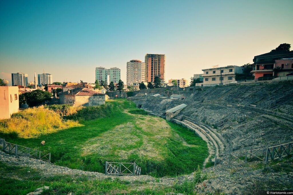 A scenic view of Durrës, showcasing the Amphitheater.